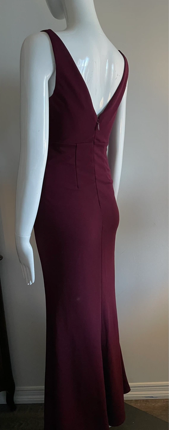 Burgundy V-Neck Maxi Dress - photo 2