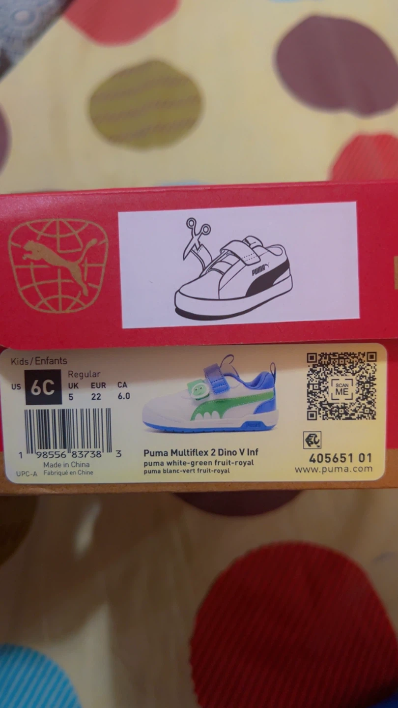 Puma Multiflex Dino V Inf Kids Shoes - White/Green/Royal