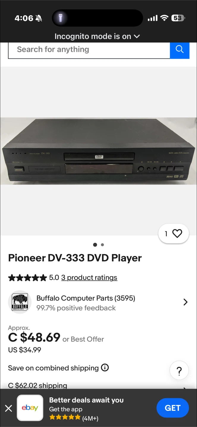 Pioneer DV-333 DVD Player