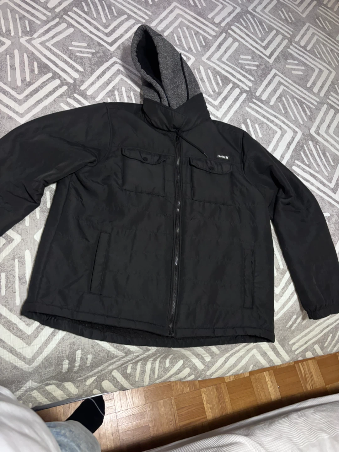 Hurley Men's Black Jacket XL/TG with Hood