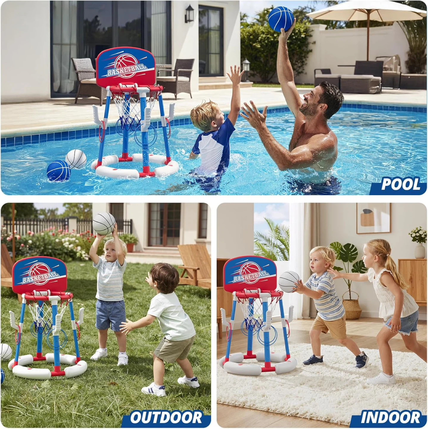 2-in-1 Pool Basketball Hoop and Ring Toss Game - photo 5