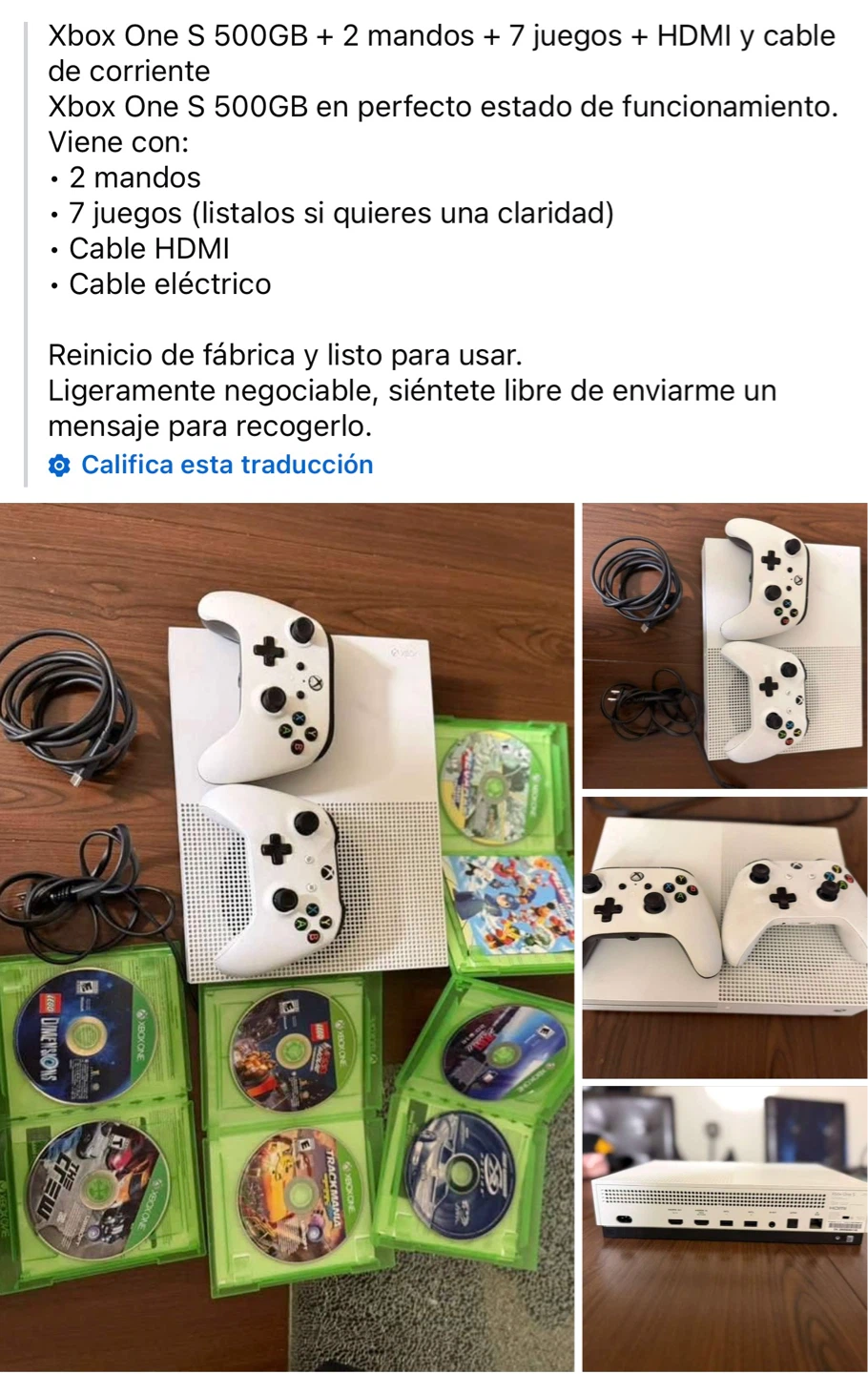 Xbox One S 500GB Console with 2 Controllers and 7 Games