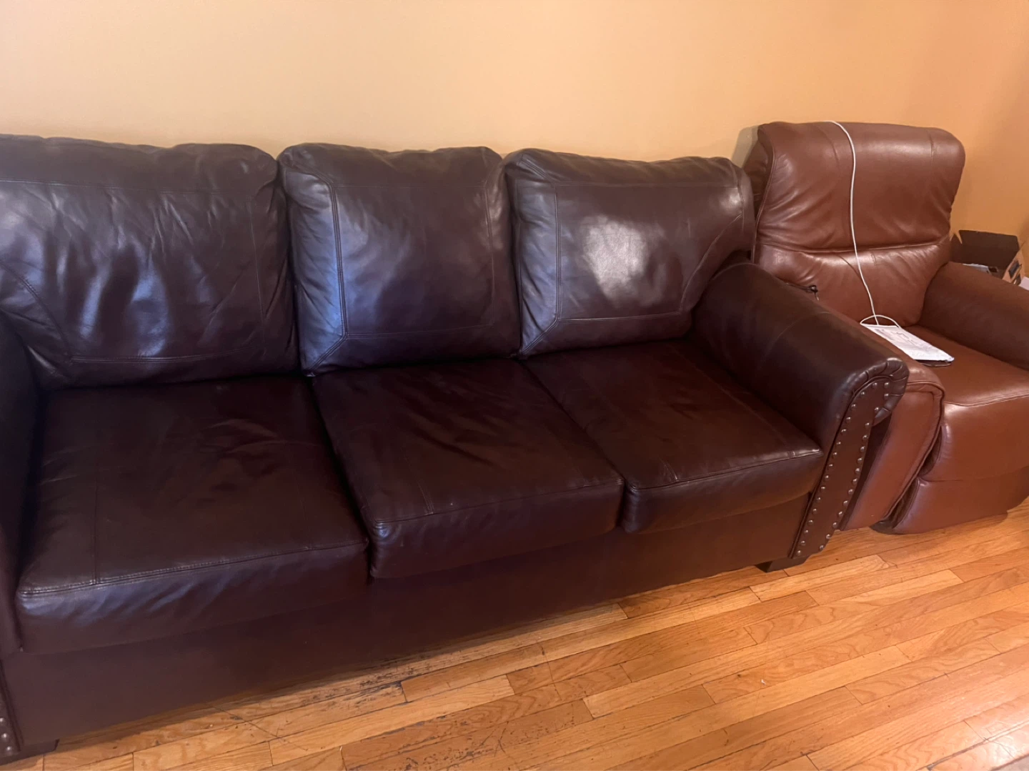 Dark Brown Leather Sofa