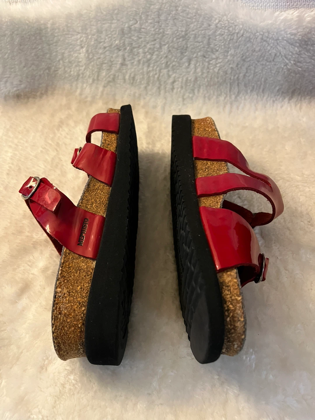 Mephisto Red Patent Leather Sandals Size 7.5 - photo 4