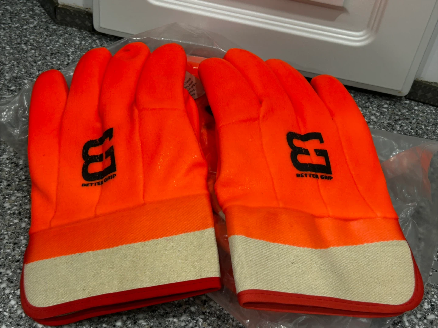 High Visibility Work Gloves (3 Pairs) – Orange Safety Grip - photo 2