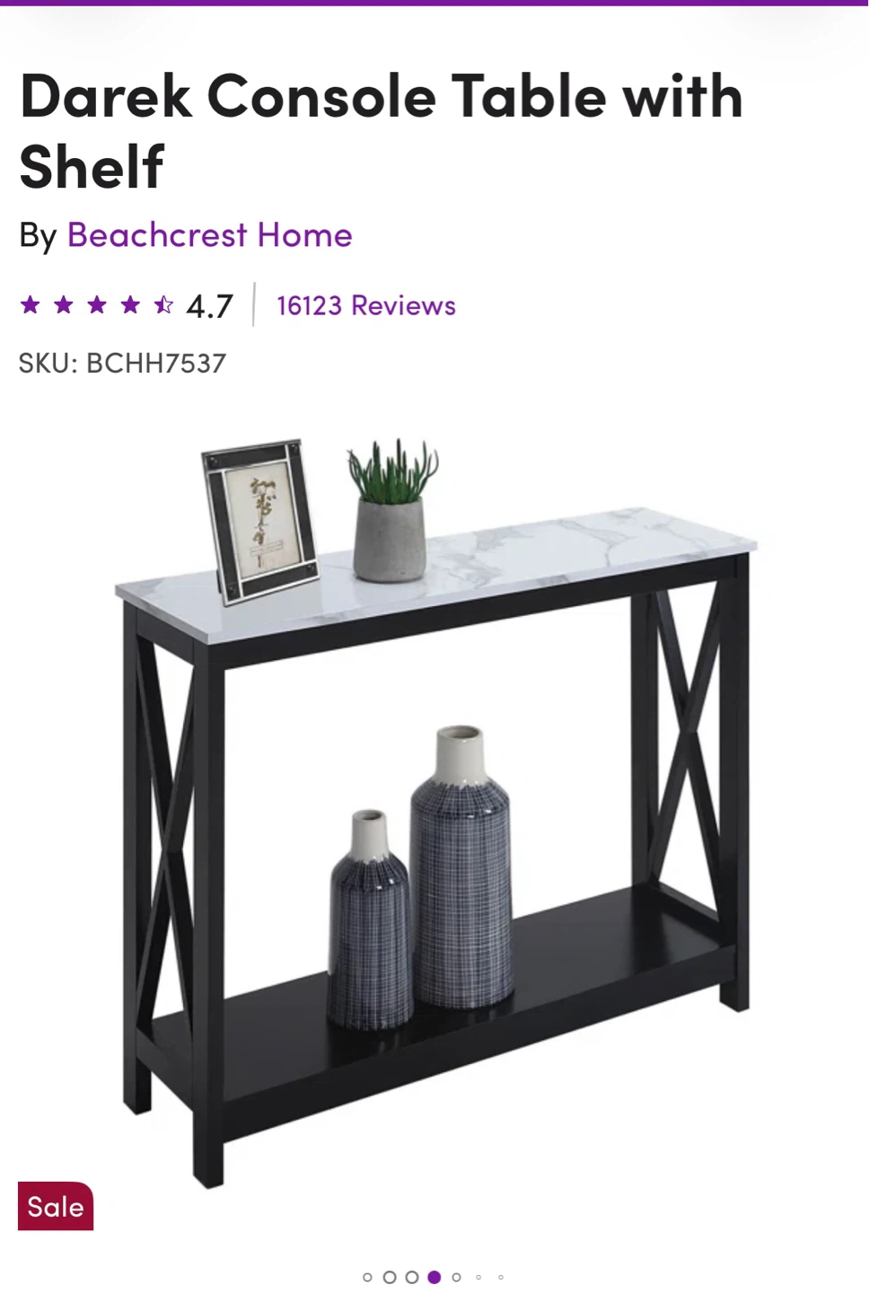 Beachcrest Home Darek Console Table with Shelf - photo 2