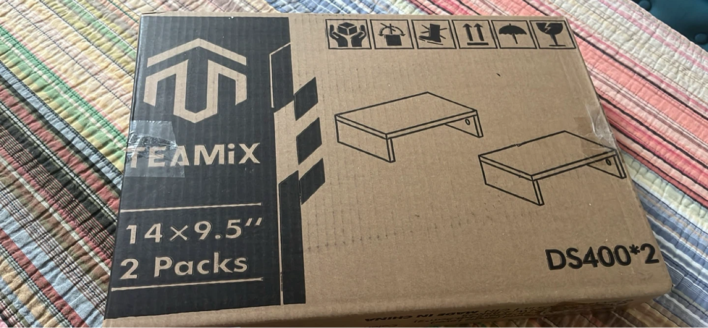 TEAMiX 14" x 9.5" Monitor Stand Riser - 2 Pack