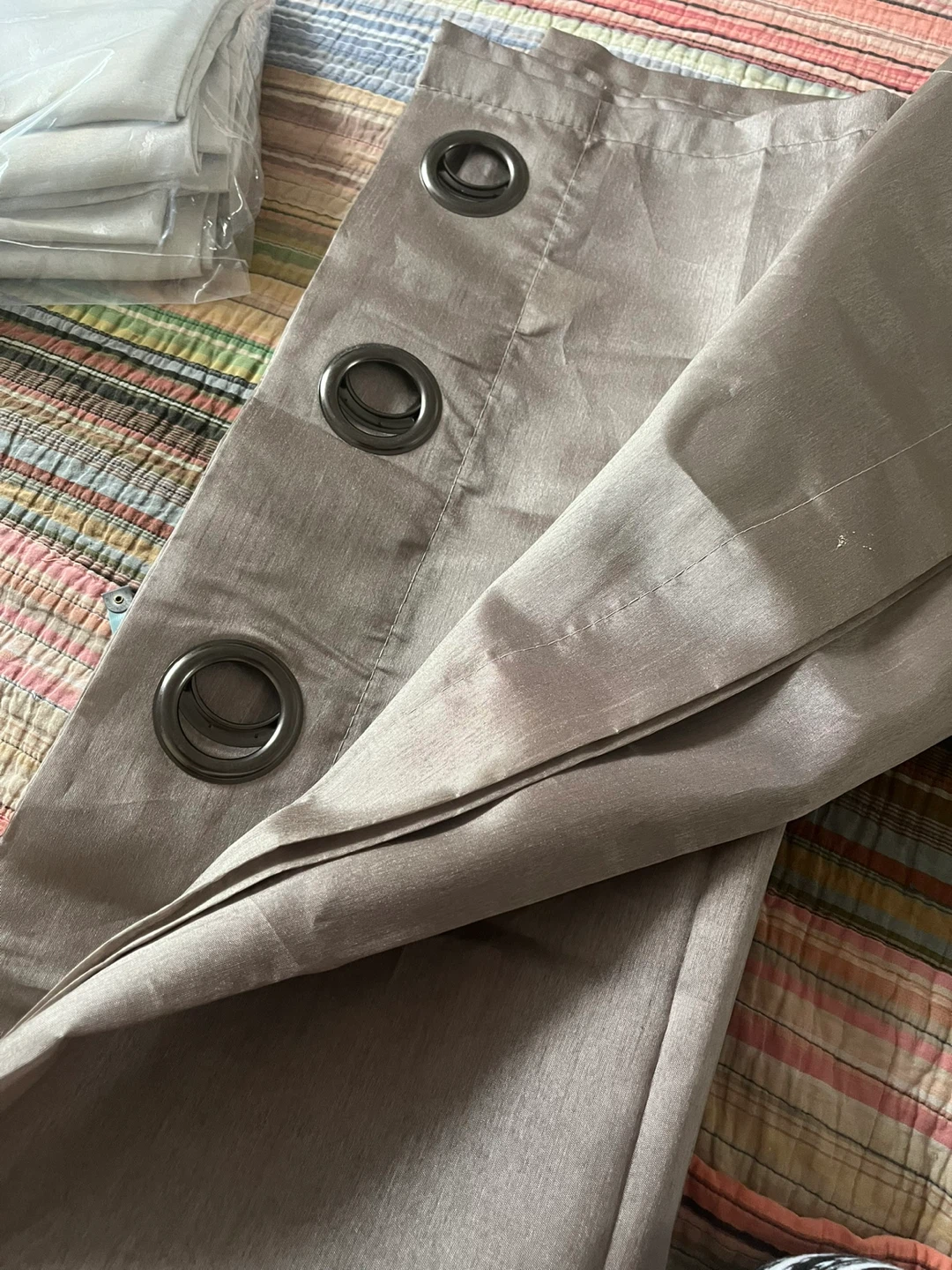 Set of 3 Pairs of Grommet Curtains