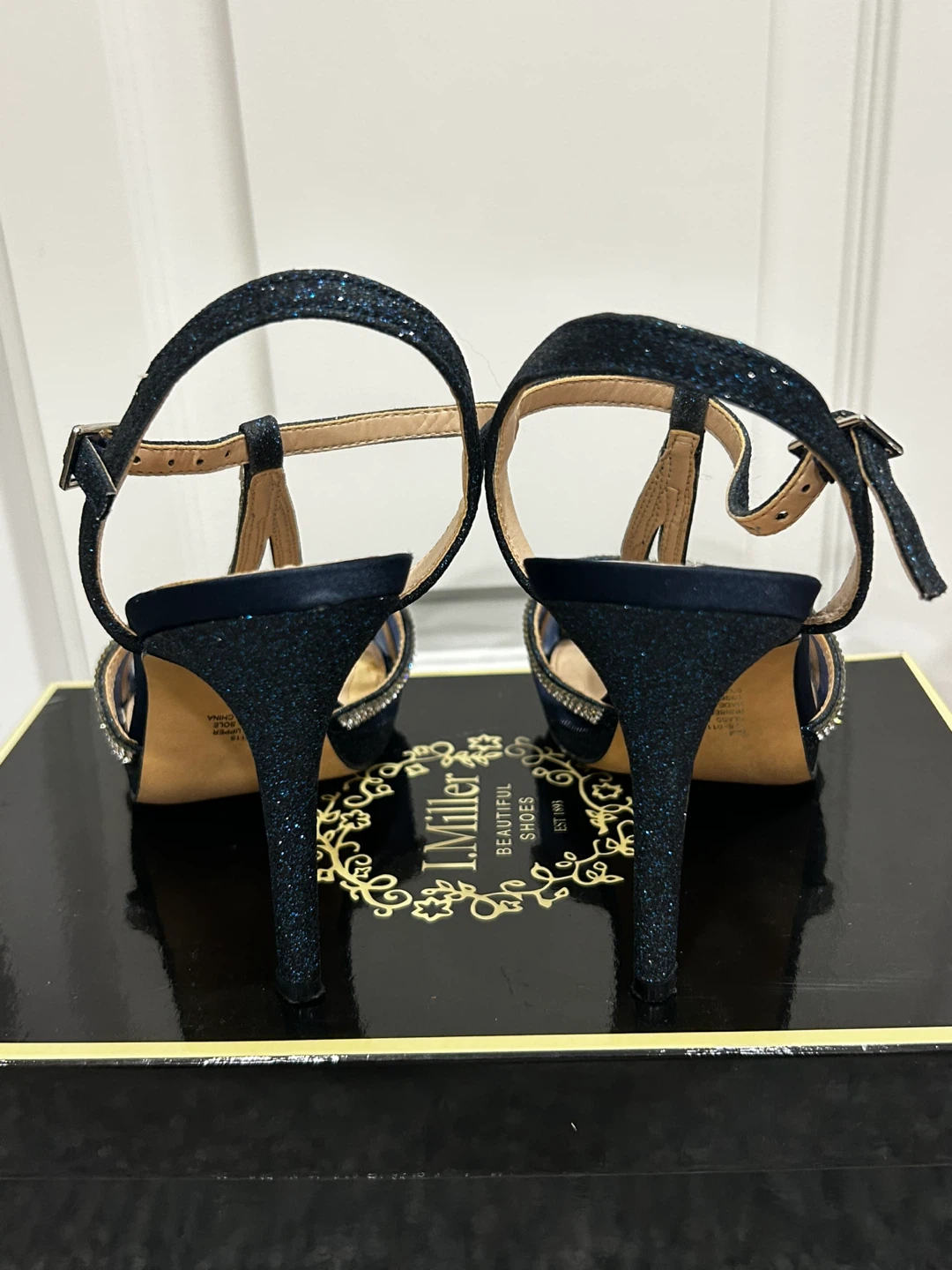I. Miller Navy Rhinestone Heels Size 6 – Worn Once Wedding - photo 3