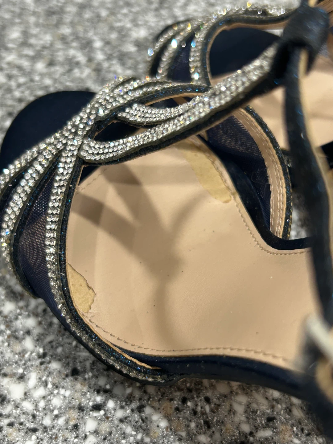 I. Miller Navy Rhinestone Heels Size 6 – Worn Once Wedding - photo 5