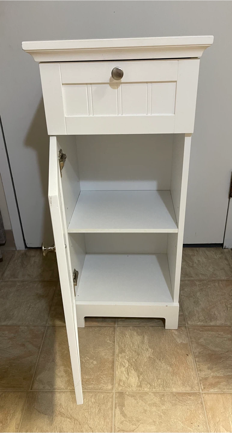 White Storage Cabinet with Drawer and Shelves - photo 3