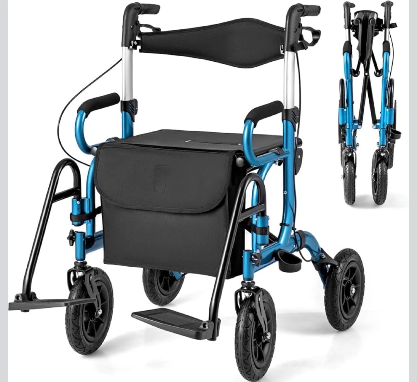Foldable Rollator Walker with Seat