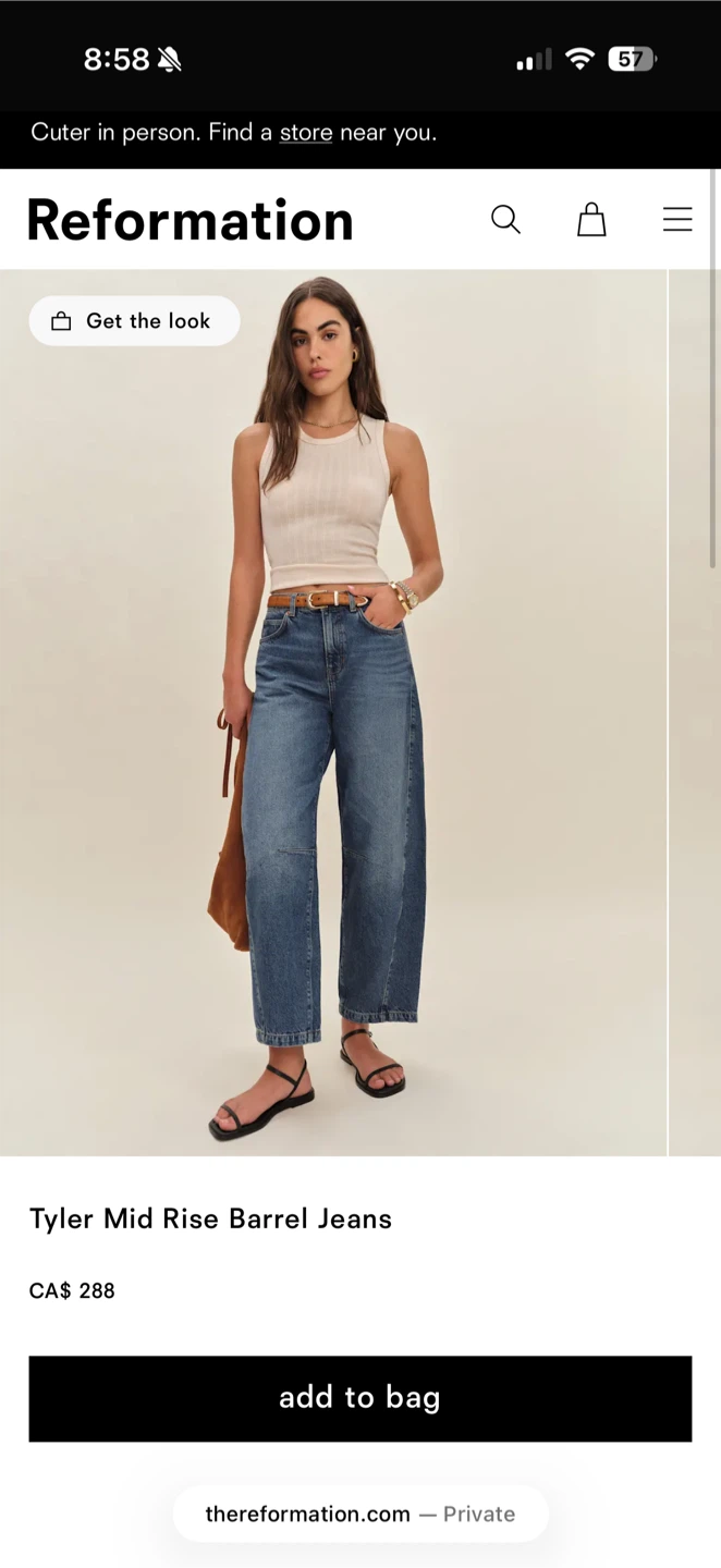 Reformation Tyler Jeans Size 26 - photo 2