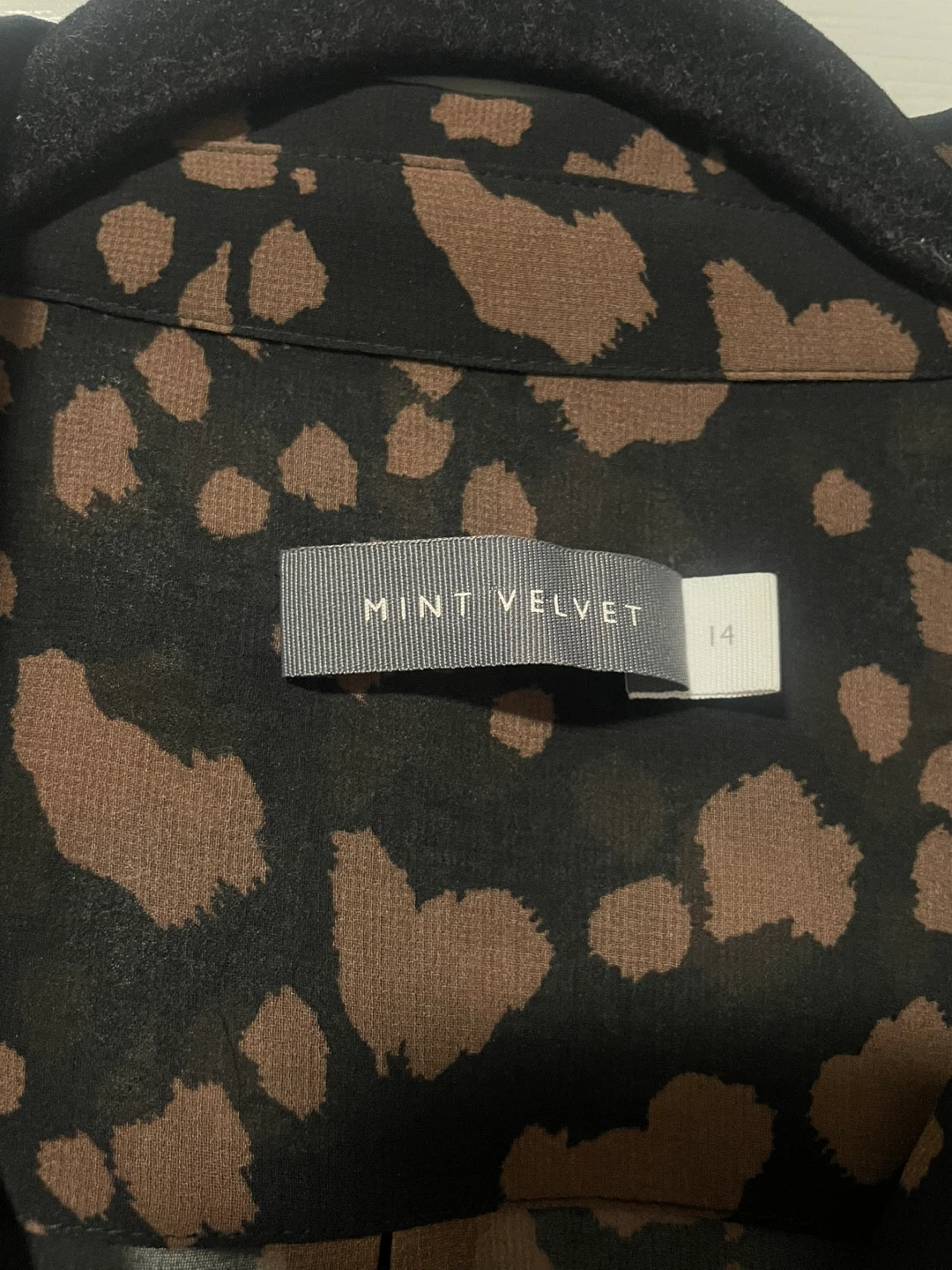 Mint Velvet Black & Brown Leopard Print Button-Up Shirt - UK 14 - photo 3