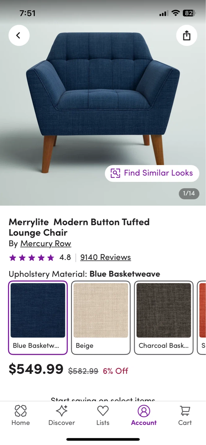 Blue accent comfy chair - photo 3