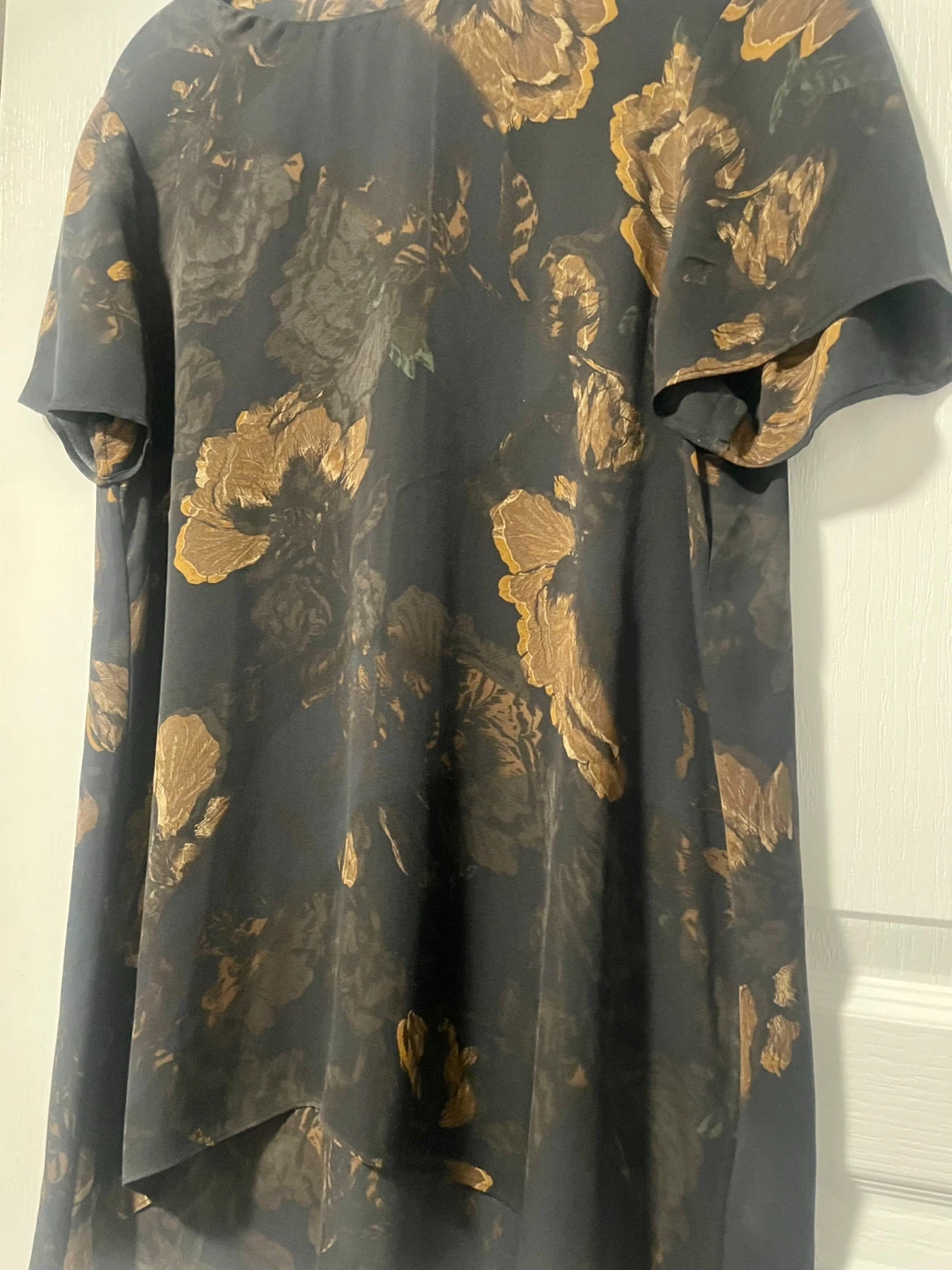 Wilfred Black Floral Silk Blouse - Size M - photo 2