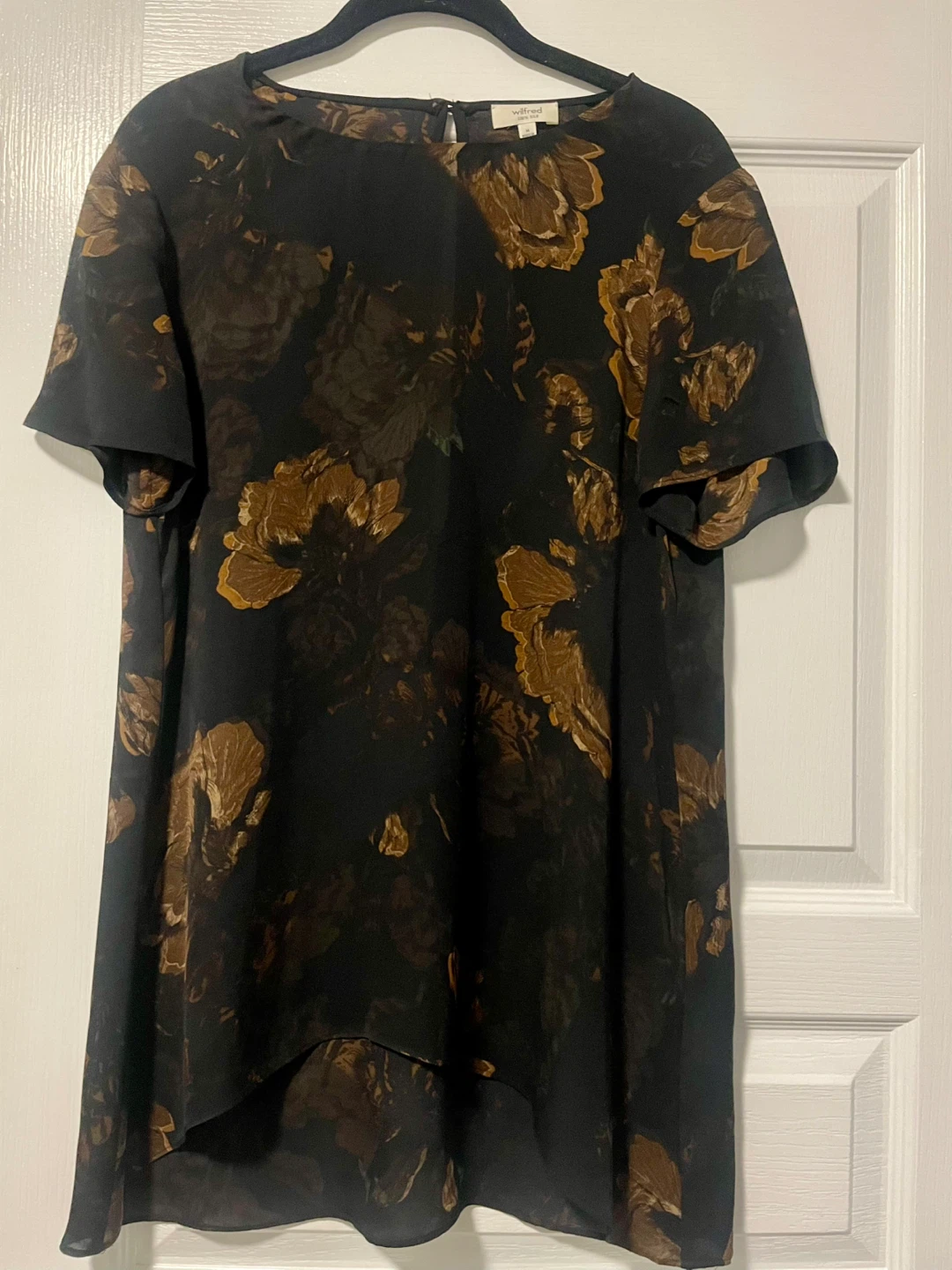Wilfred Black Floral Silk Blouse - Size M