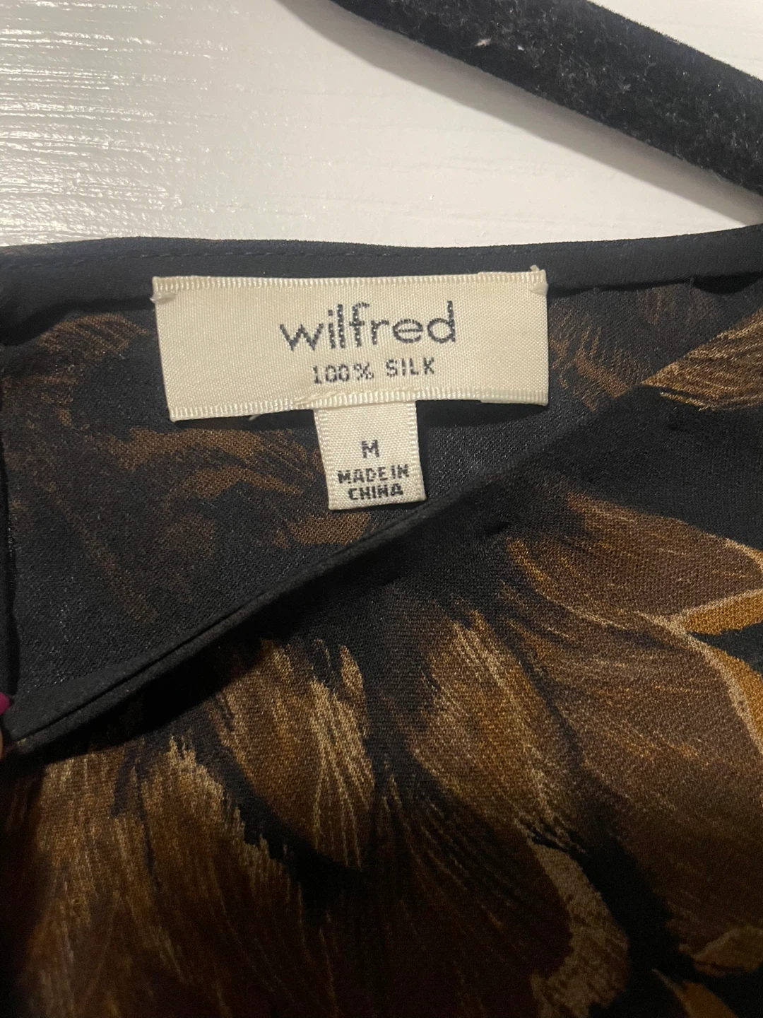 Wilfred Black Floral Silk Blouse - Size M - photo 5