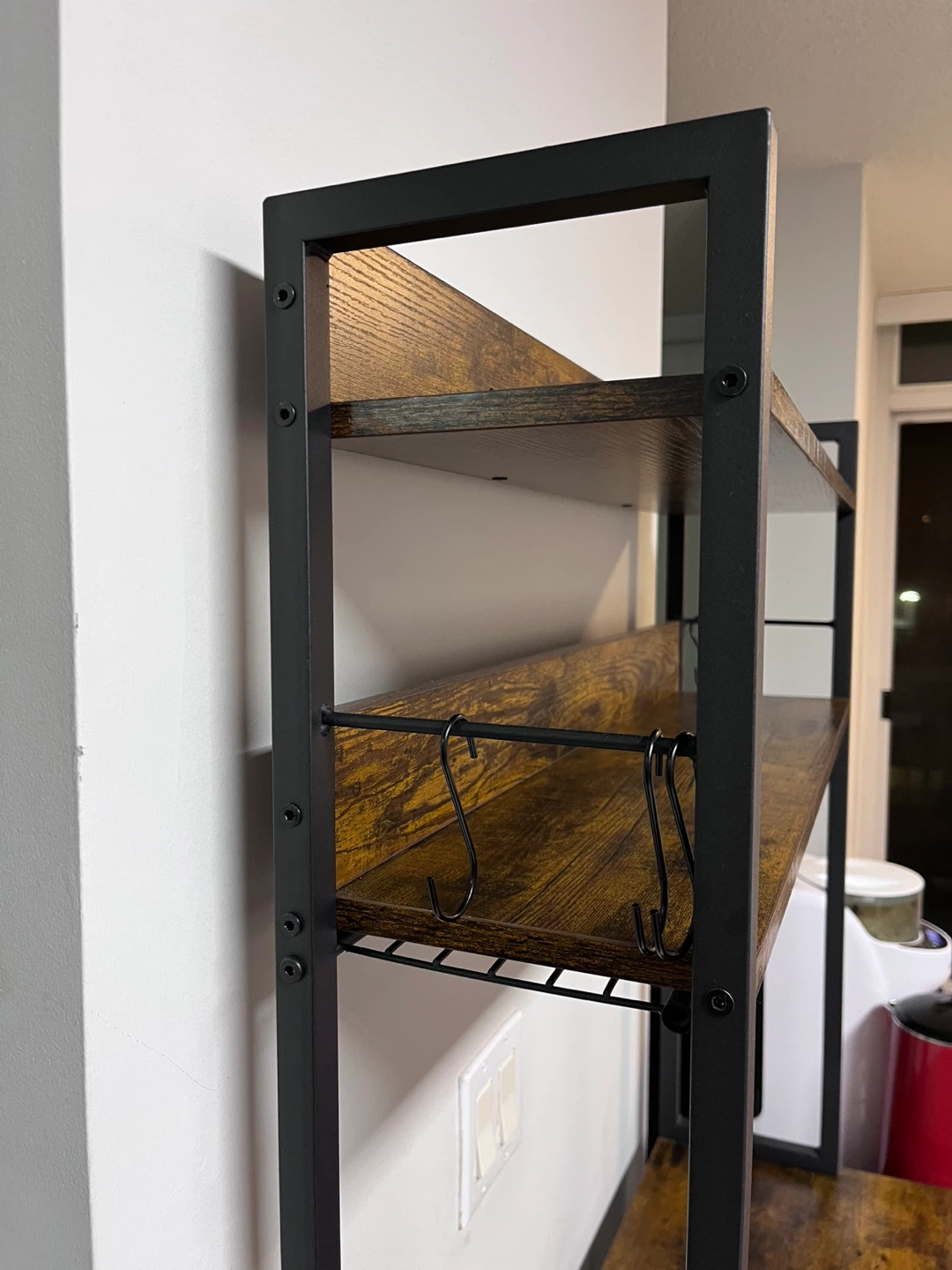 VASAGLE Bakers Rack with Power Outlet - Rustic Brown - photo 4
