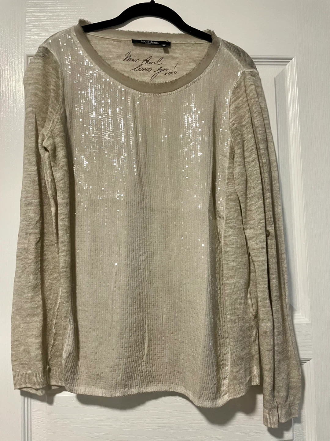 Marc Aurel Sequin Top - Beige