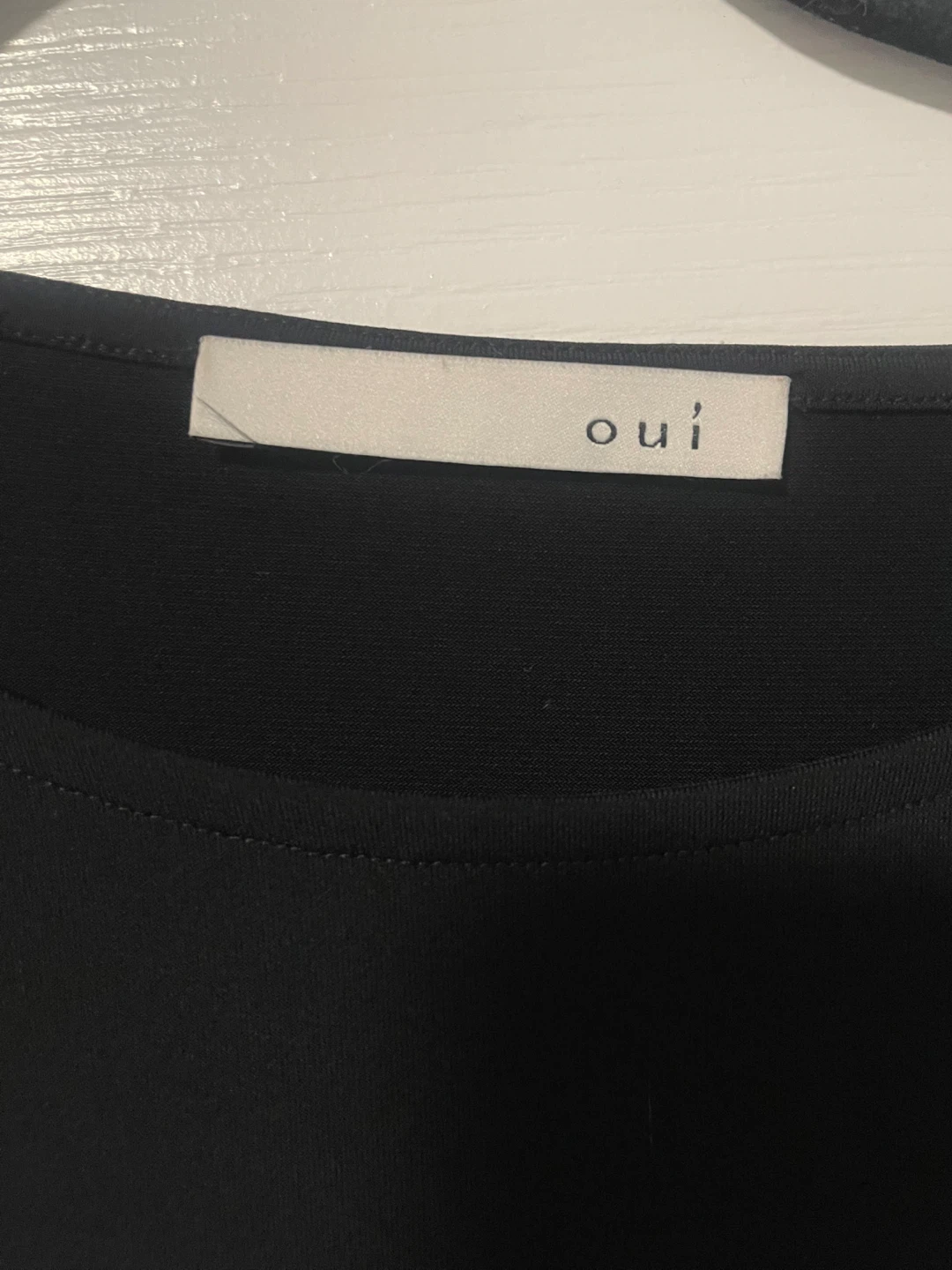 Oui Black T-Shirt with Ruched Sleeves Size medium - photo 4
