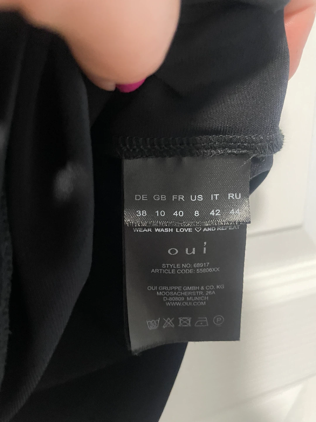 Oui Black T-Shirt with Ruched Sleeves Size medium - photo 5
