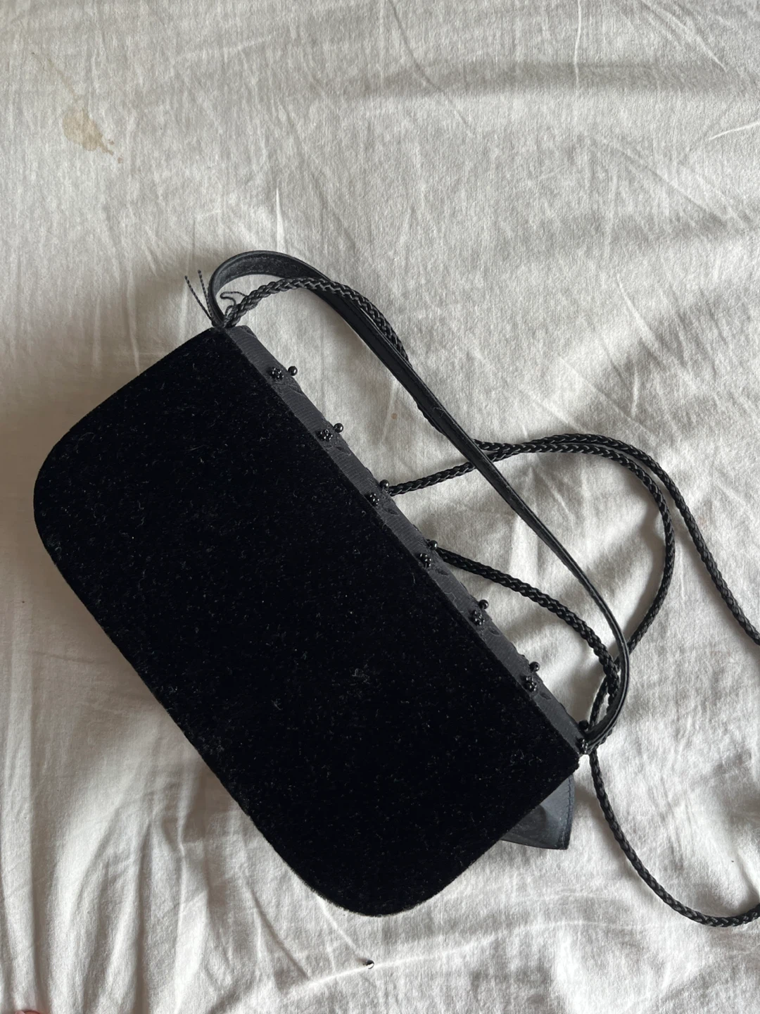 Jeanne Lottie Black Beaded Velvet Clutch Purse - photo 4