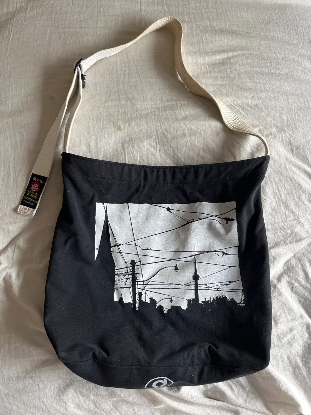 Goodfarken Tee Bags Black Canvas Messenger Bag