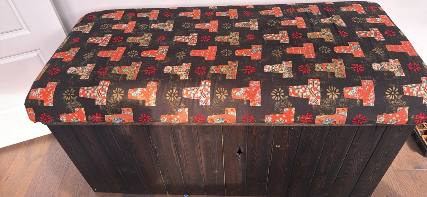 Wooden Storage Chest with Padded Lid