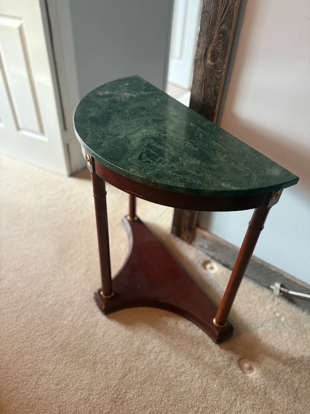 Half-Round Marble Top Console Table