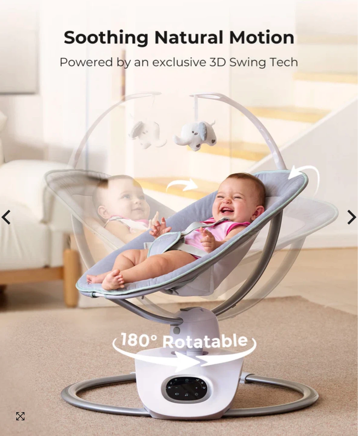 Momcozy Baby Swing 6 motions 4 speeds 8 soothing sounds! 🫶🍼👶🩶 - photo 3