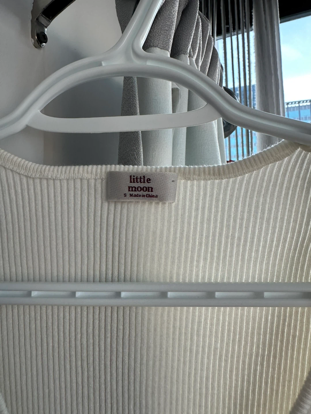 Little Moon Ribbed Wrap Top Size S - photo 2