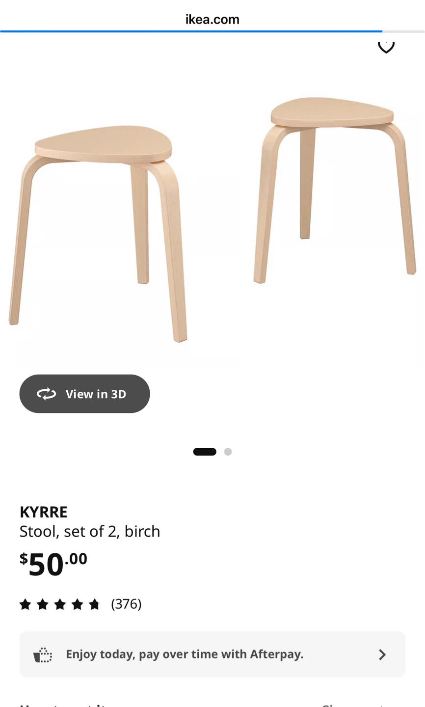 IKEA KYRRE Stool, Set of 2, Birch - photo 2