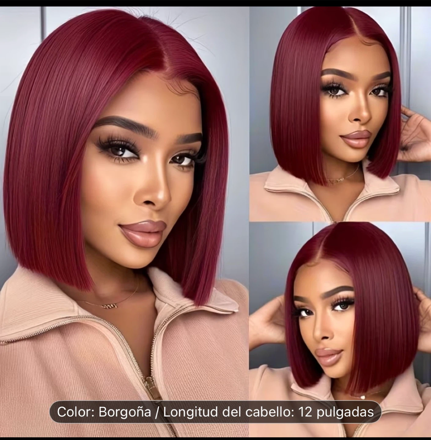 Burgundy Bob Wig 12 Inch