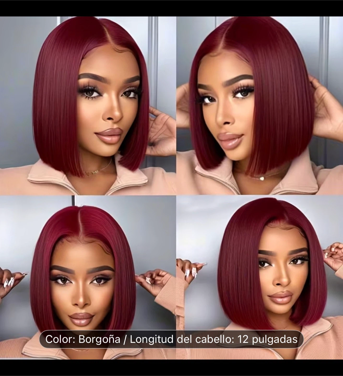 Burgundy Bob Wig 12 Inch - photo 2