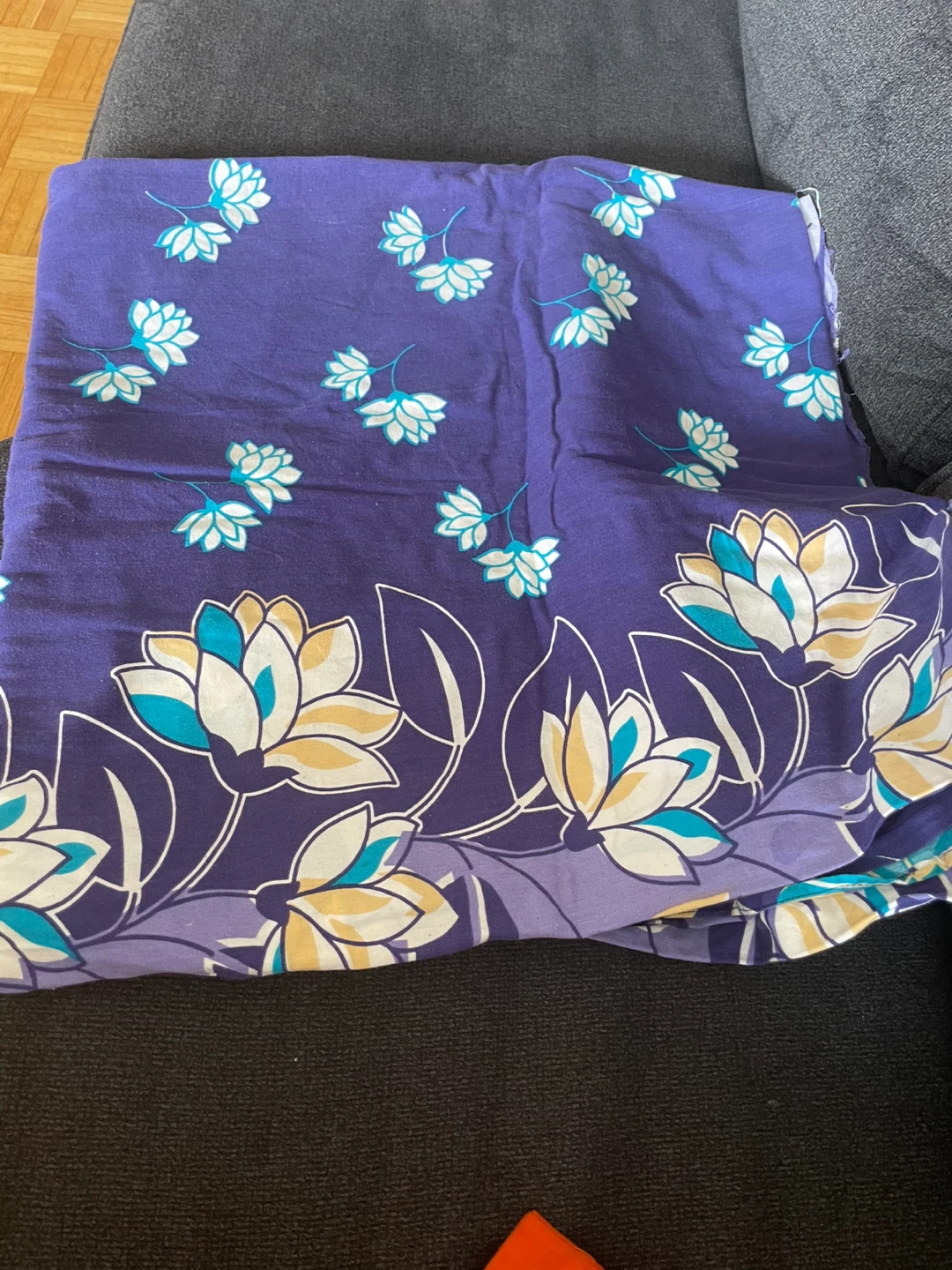 Purple floral duvet cover