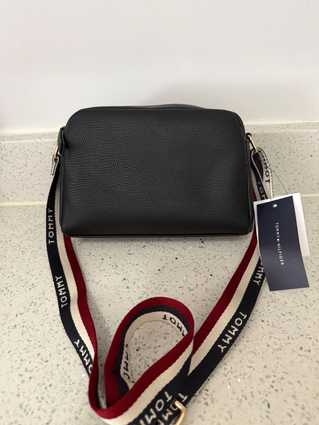 Tommy Hilfiger Black Crossbody Bag with Logo Strap - photo 2
