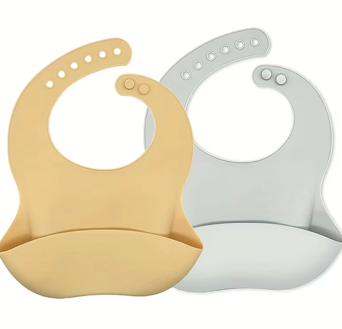 NEW Silicone Baby Bibs - beige and grey available