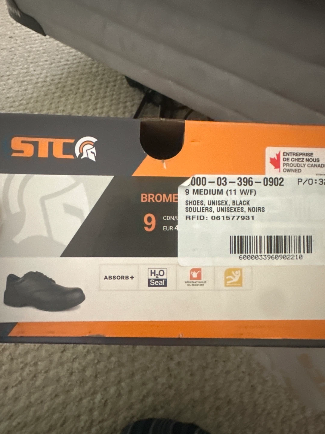 STC "Brome" Black Work Shoes - Size 9 Medium - photo 4