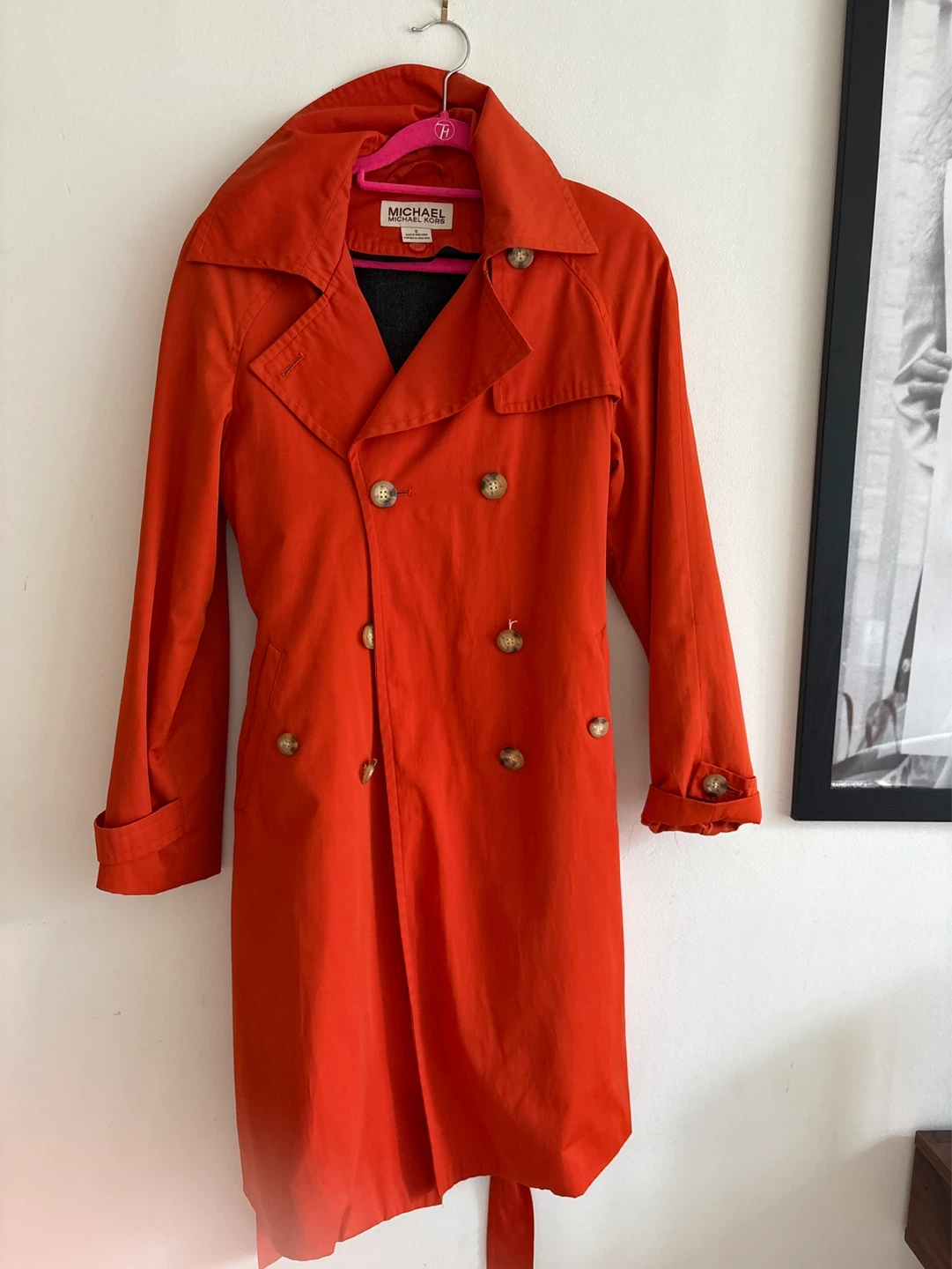 Michael Kors Orange Trench Coat Size S