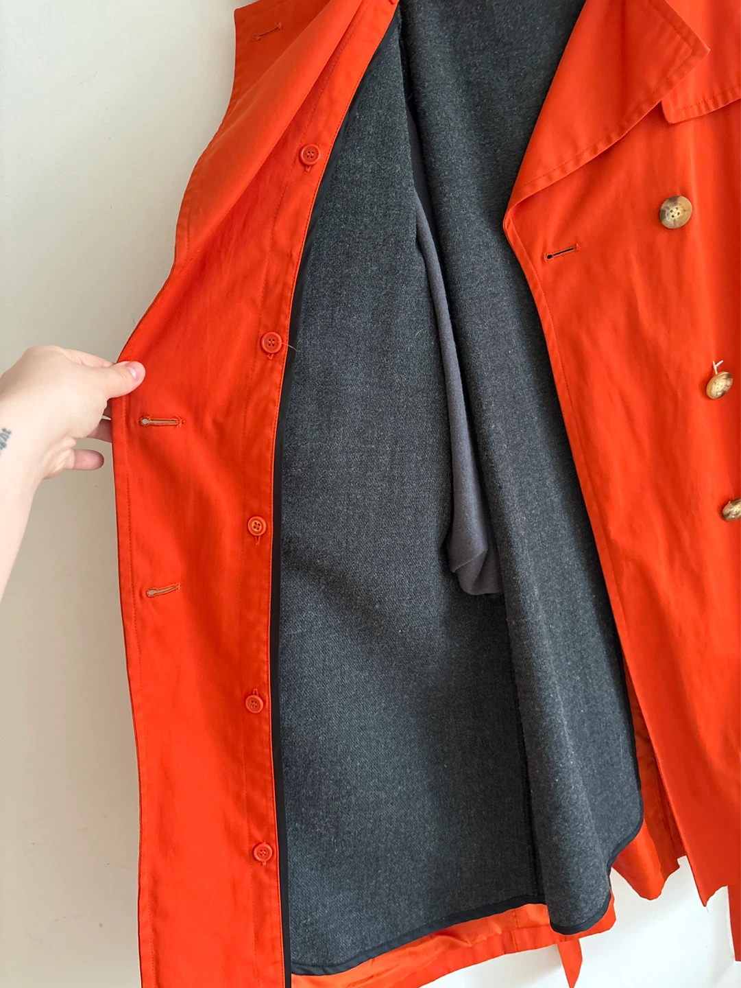Michael Kors Orange Trench Coat Size S - photo 5
