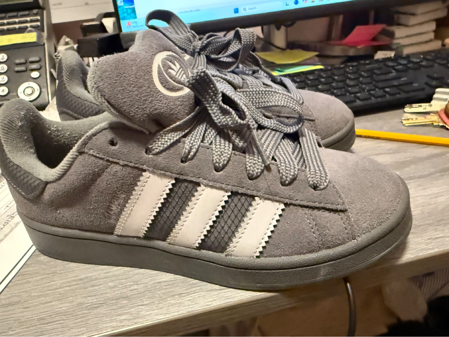 Adidas Campus Shoes Gray Suede Size 5.5