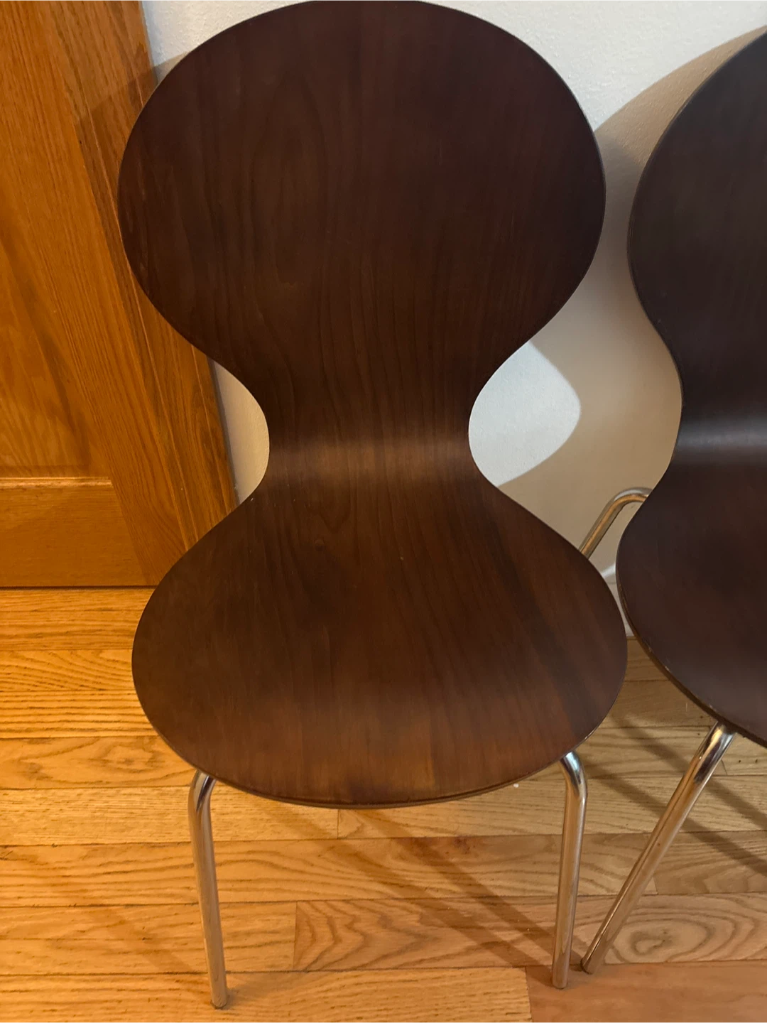 Mid - Century Set of 4 Walnut Molded Plywood Chairs( Best offer) - photo 5