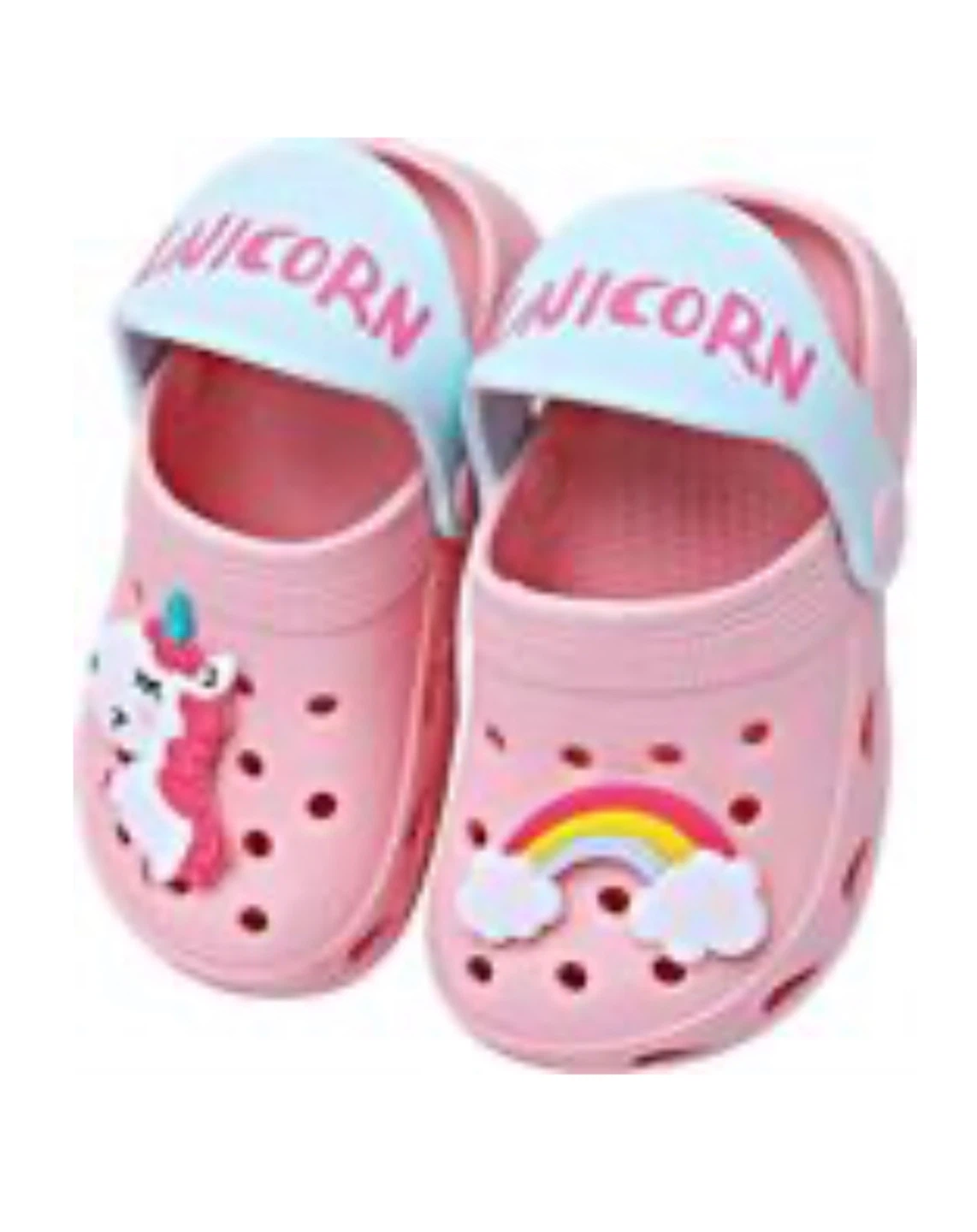 Pink Unicorn Clogs for Kids size 5-5.5