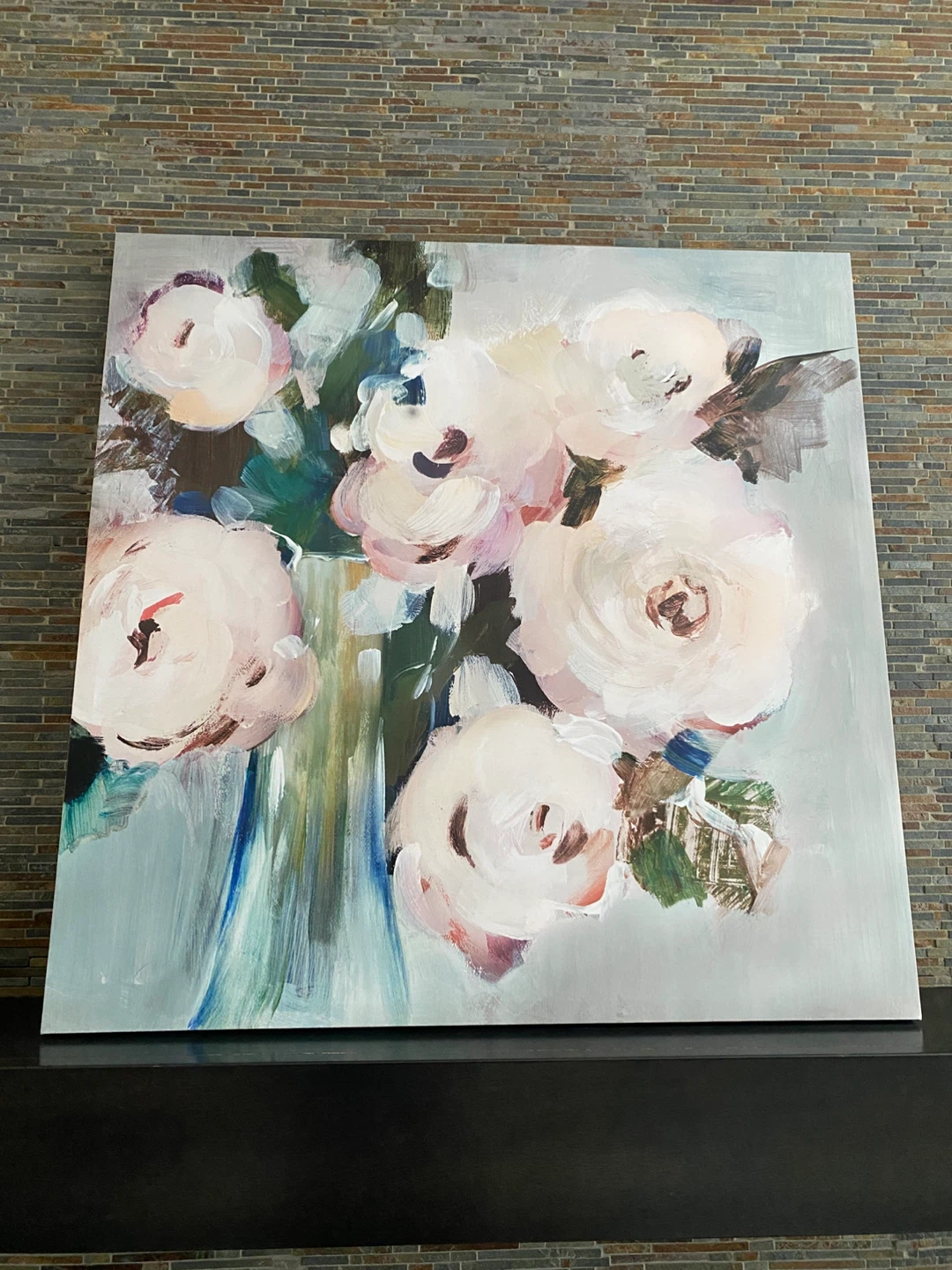 Canvas Wall Art Print - Blush Pink Roses Floral Painting