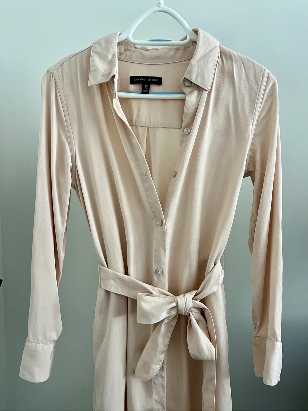 Banana Republic Tan Button-Up Midi Dress with Belt - photo 3