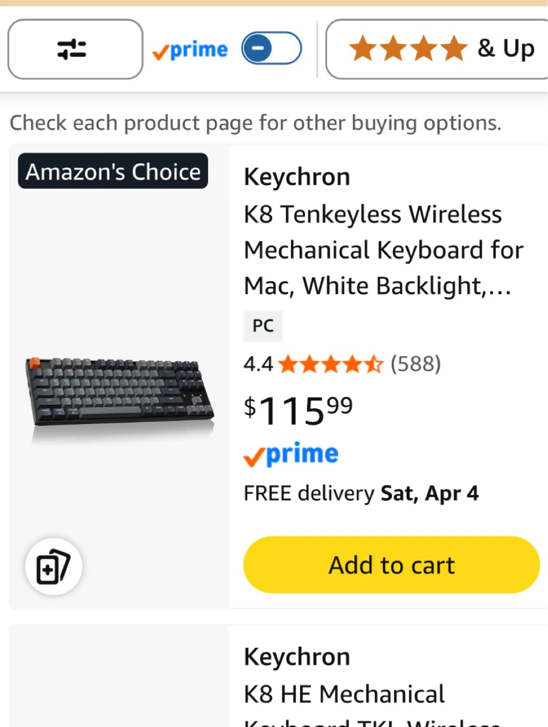 Keychron K8 Tenkeyless Wireless Mechanical Keyboard