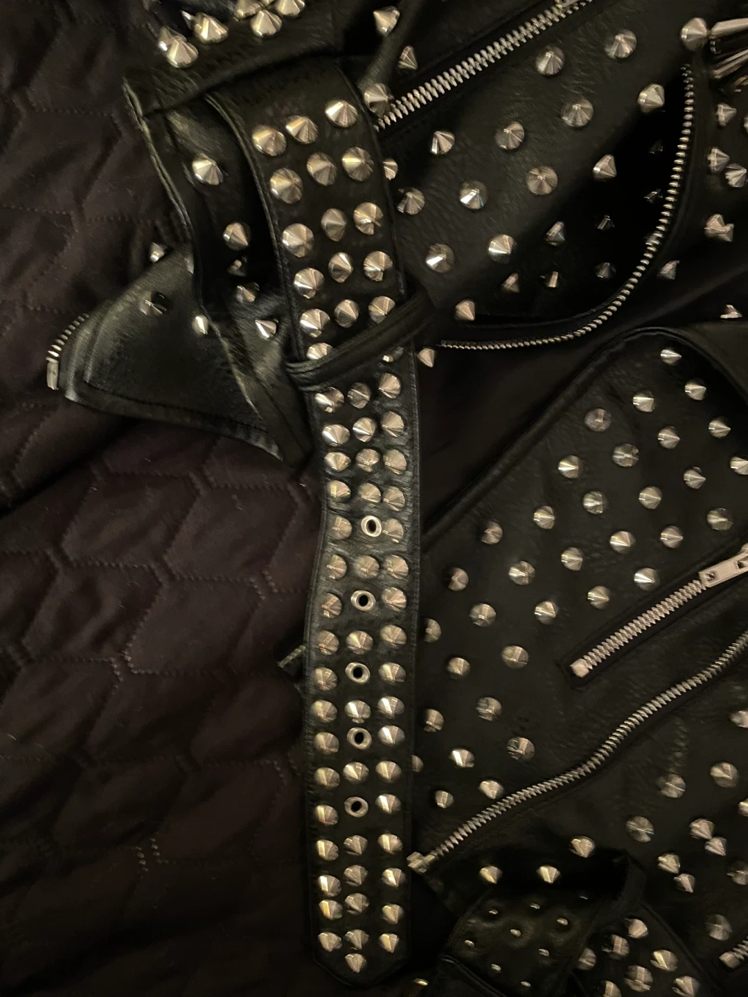 Western Fashion Studded Motorcycle Jacket - Black, Size M - photo 5