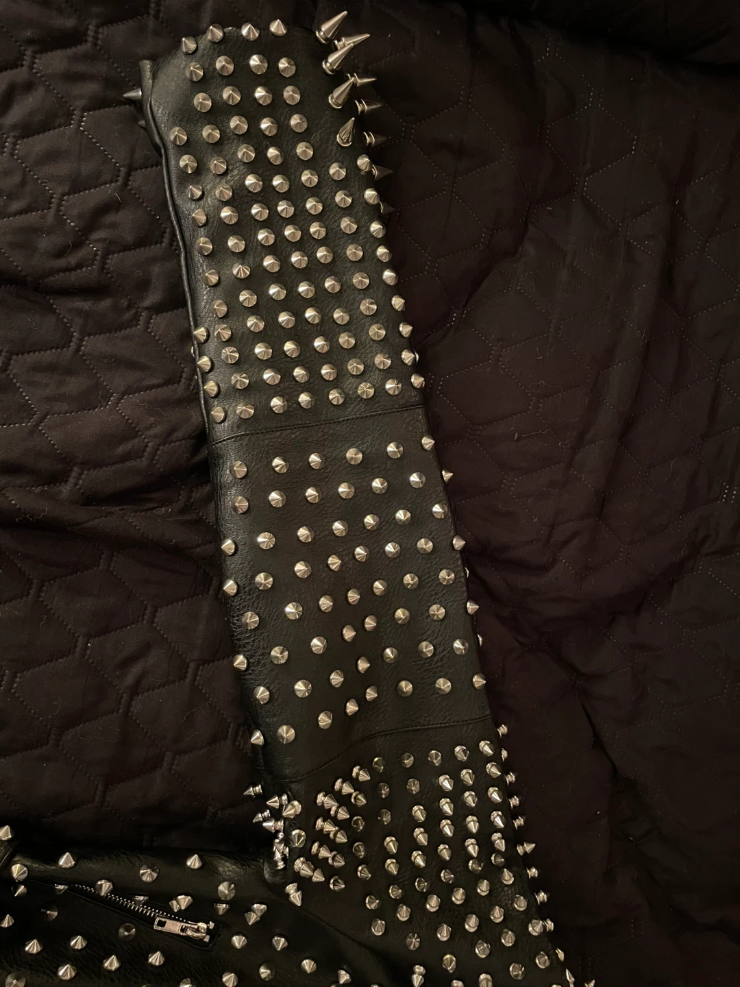 Western Fashion Studded Motorcycle Jacket - Black, Size M - photo 3