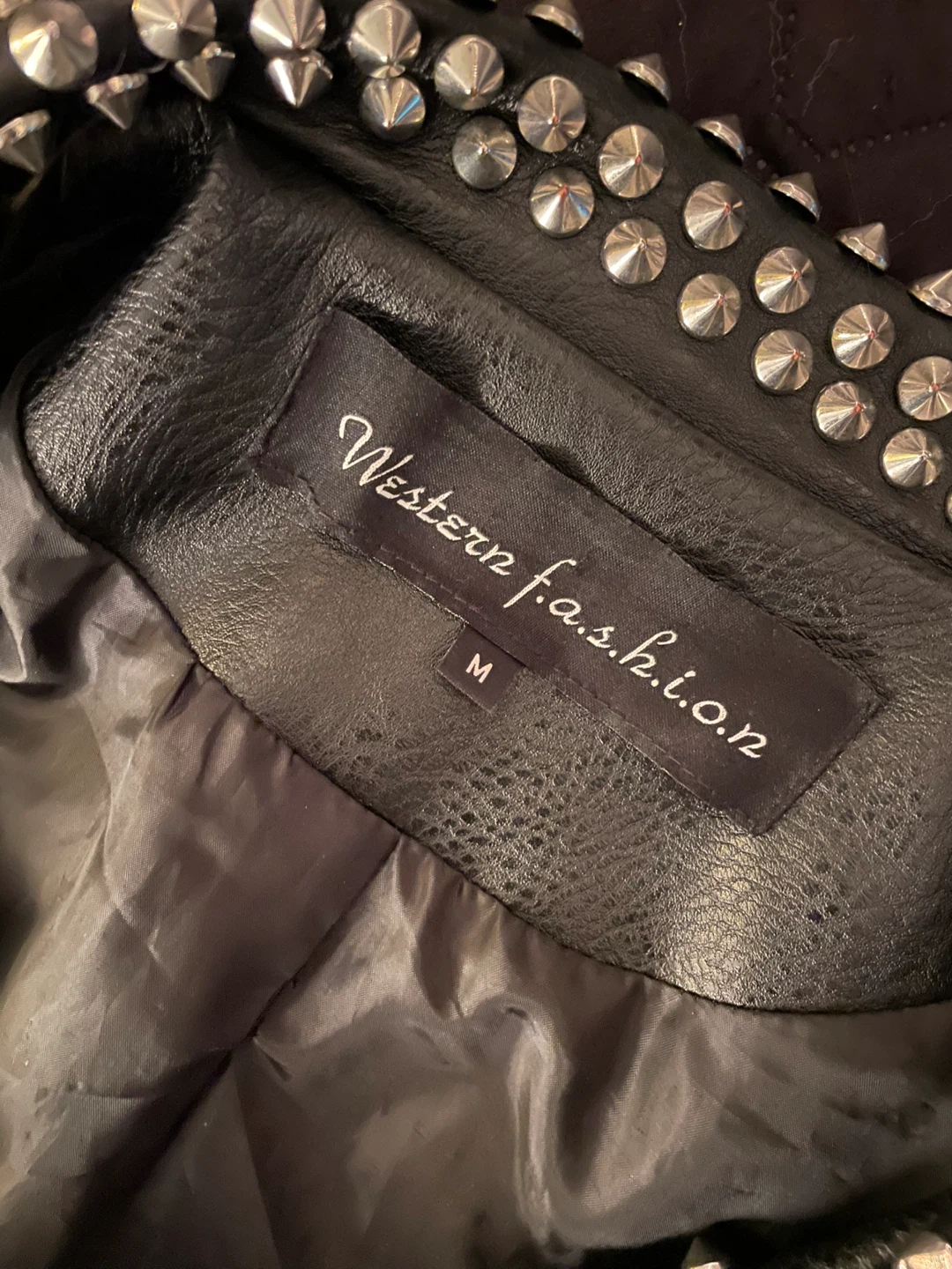 Western Fashion Studded Motorcycle Jacket - Black, Size M - photo 2
